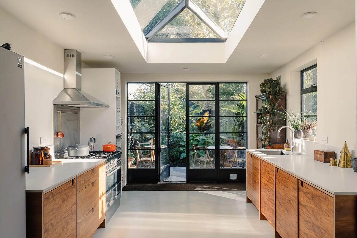 A Victorian House in London with Yellow Color Accents 4 galley-kitchen-extension-skylight-nordroom