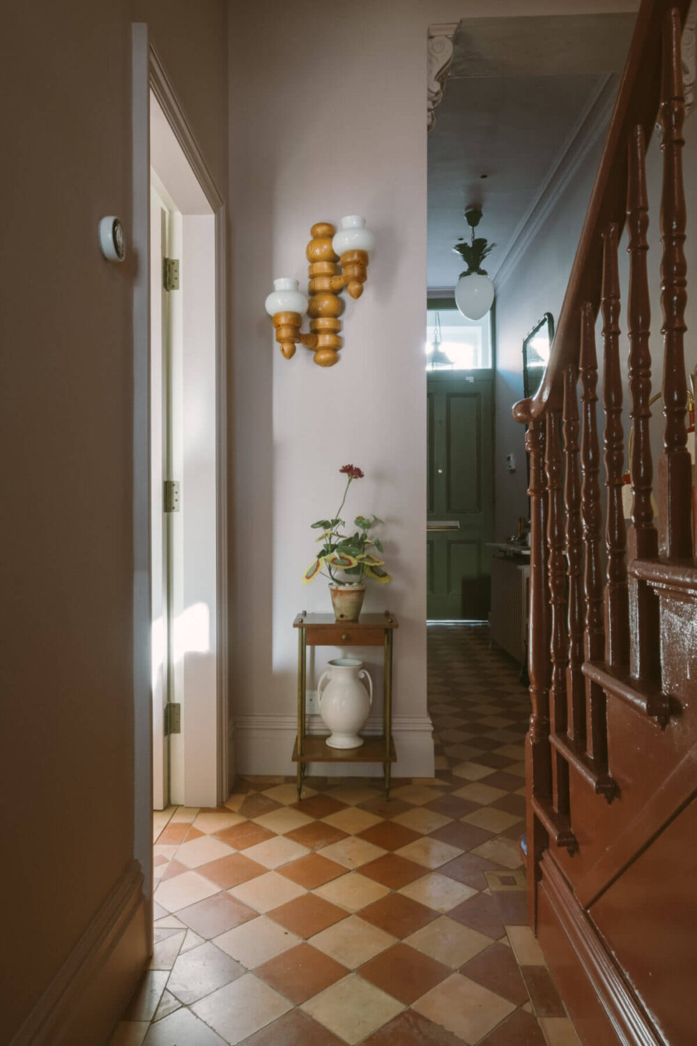 A Victorian House in London with a Blue Sitting Room 21 hallway-checkerboard-floor-victorian-house-london-nordroom