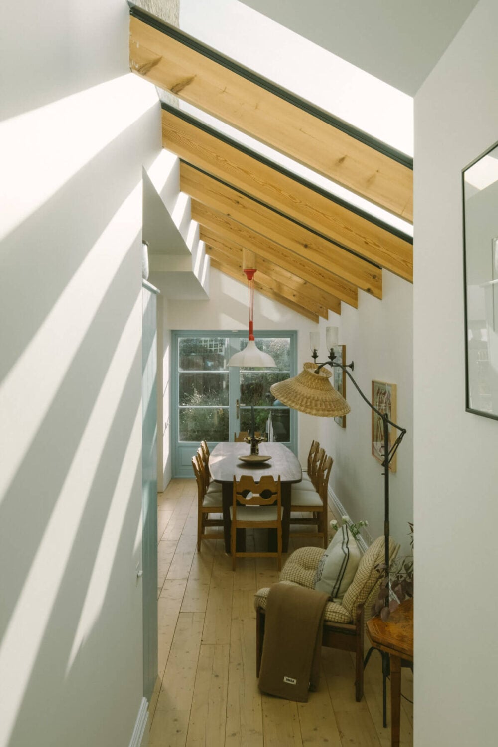 A Victorian House in London with a Blue Sitting Room 9 hallway-kitchen-skylight-victorian-house-london-nordroom