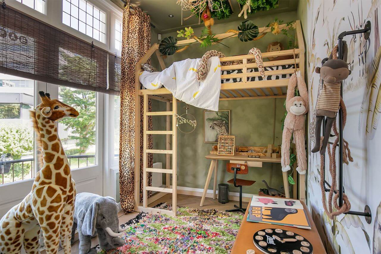 Best of 2022: Kids Rooms 12 kids-bedroom-jungle-theme-bunk-bed-nordroom