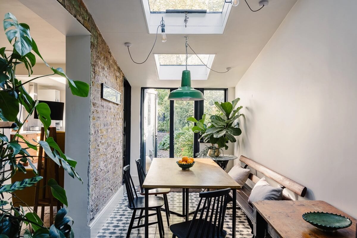 A Victorian House in London with Yellow Color Accents 7 kitchen-dining-room-skylight-nordroom