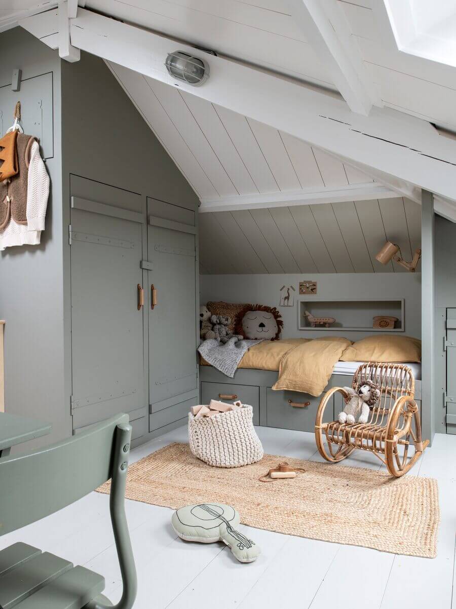 Best of 2022: Kids Rooms 13 light-gray-white-kids-bedroom-slanted-ceiling-nordorom