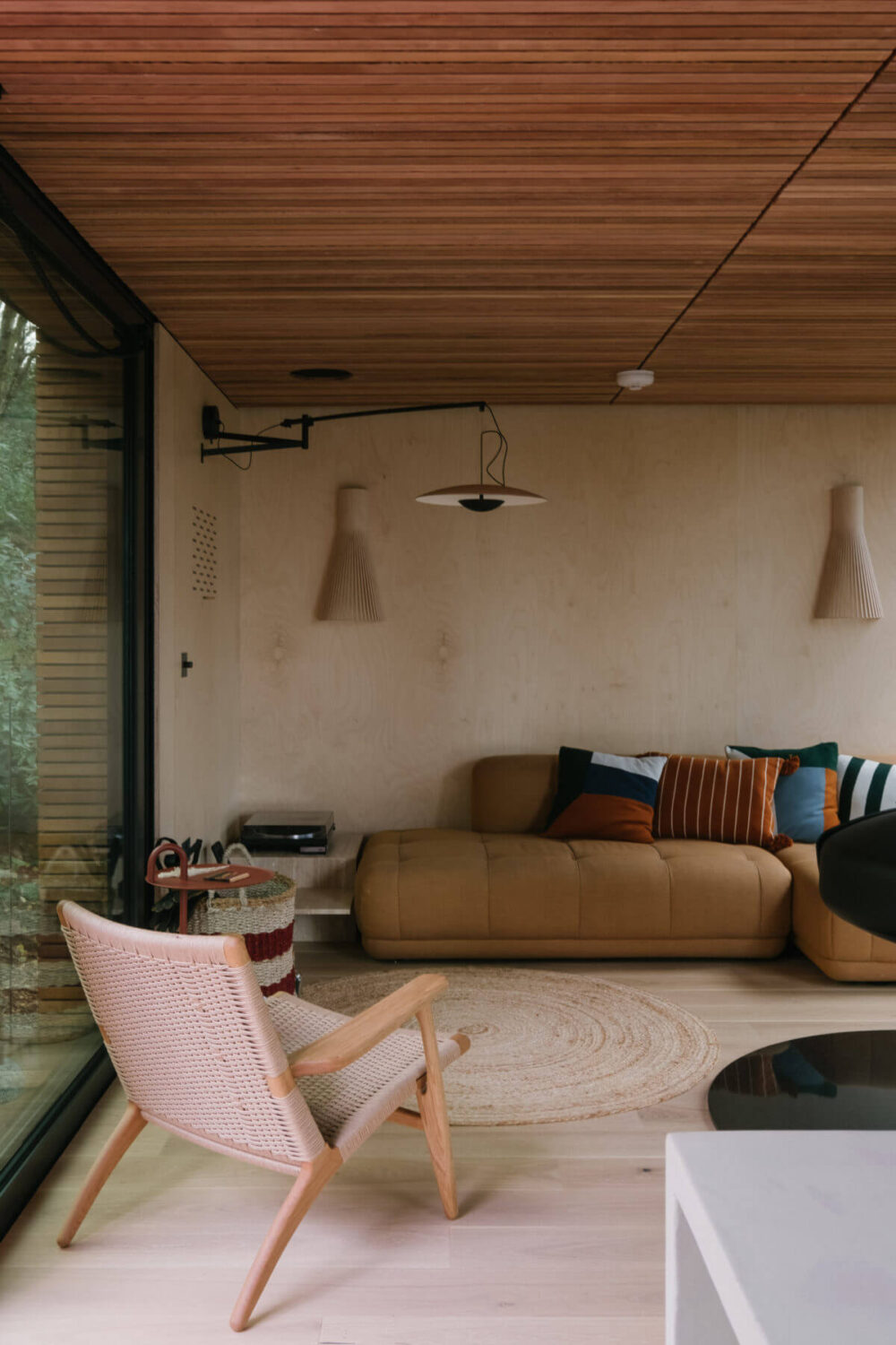A Modern Woodland Lodge with A Scandi Interior 1 scandi-style-living-room-wooden-ceiling-hay-sofa-nordroom