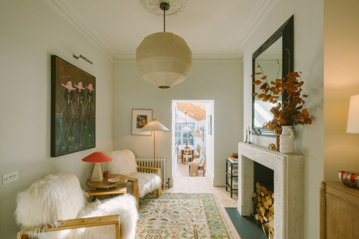 A Victorian House in London with a Blue Sitting Room 6 sitting-room-fireplace-victorian-terraced-house-london-nordroom