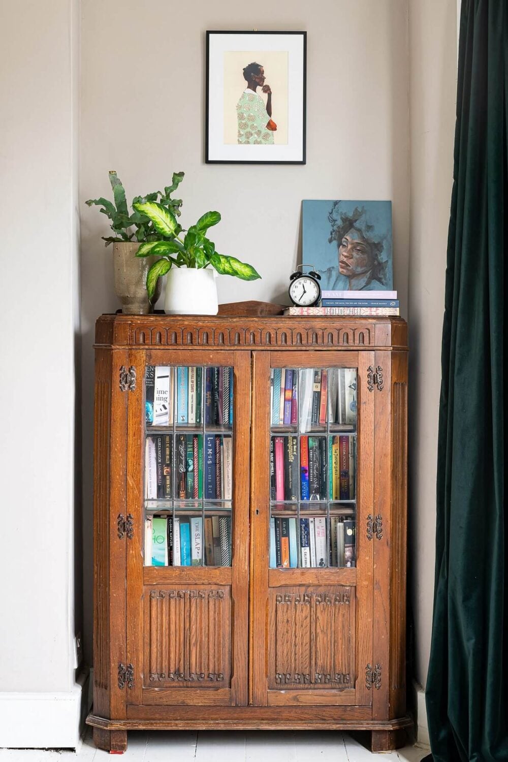 Color Blocked Walls in a Unique Victorian House 18 vintage-cabinet-master-bedroom-nordroom