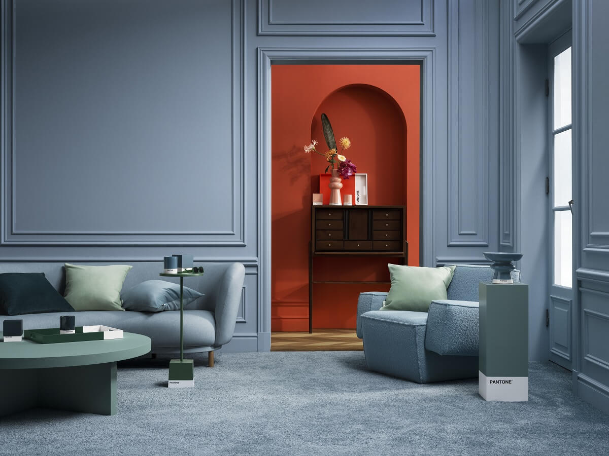 H&M Home x Pantone: The Power of Color 12 H&M-Home-Pantone-The-Power-of-Color-blue-living-room-red-hallway-nordroom