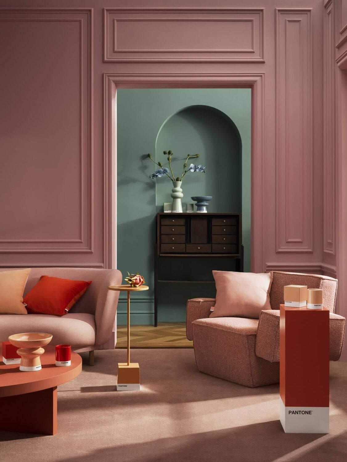 H&M Home x Pantone: The Power of Color 1 H&M-Home-Pantone-The-Power-of-Color-pink-living-room-green-hallway-nordroom