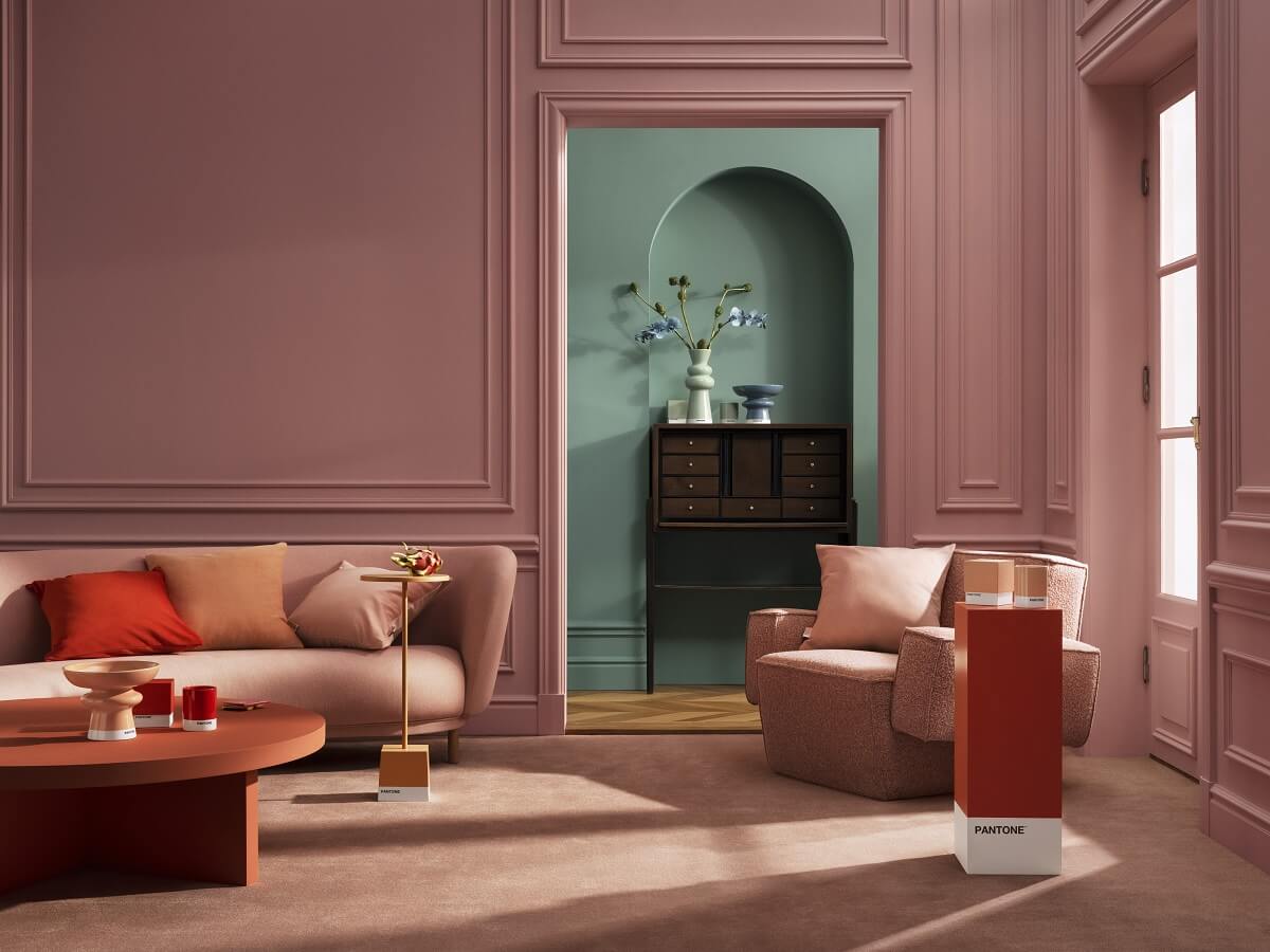 H&M Home x Pantone: The Power of Color 11 H&M-Home-Pantone-The-Power-of-Color-pink-red-living-room-green-hallway-nordroom
