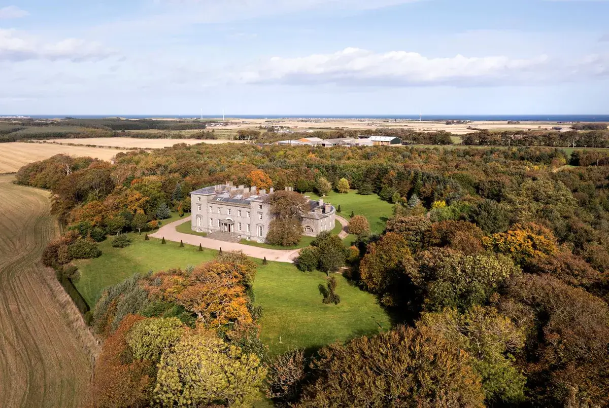 A Historic Greek Revival Country House in Scotland is For Sale 25 aerial-shot-country-house-scotland-greek-revival-style-nordroom