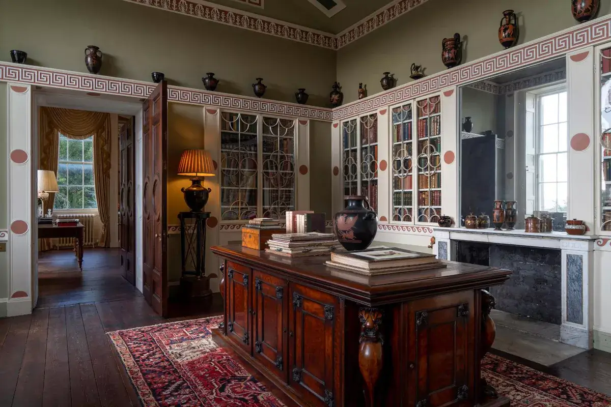 A Historic Greek Revival Country House in Scotland is For Sale 6 antique-home-office-library-greek-revival-country-house-scotland-nordroom