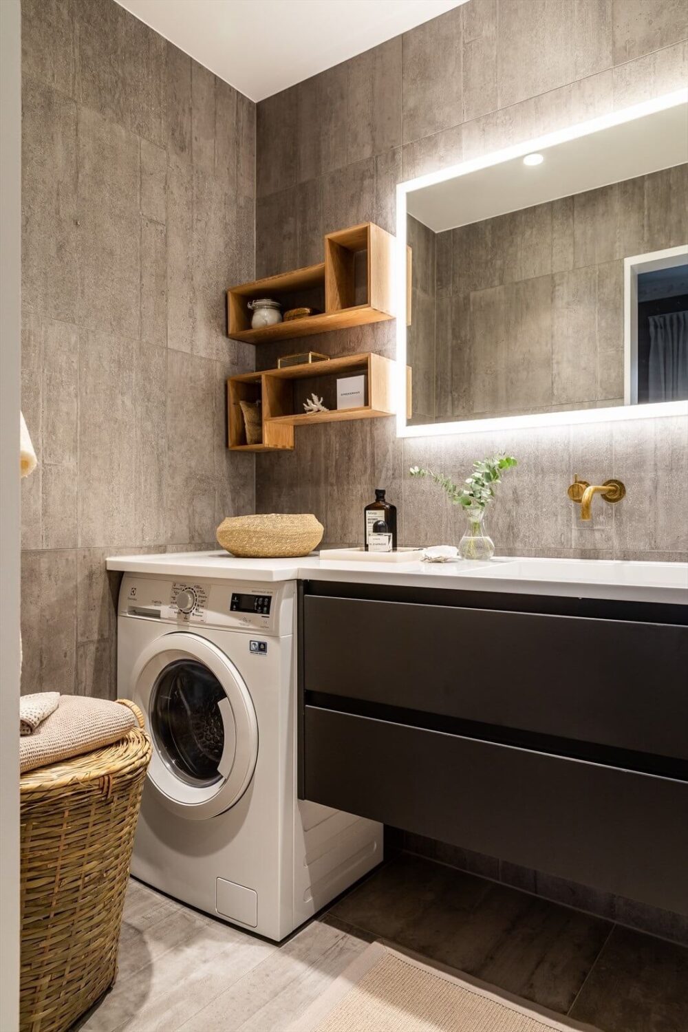 An Oslo Apartment Painted in Warm Color Tones 17 bathroom-washer-scandi-apartment-nordroom