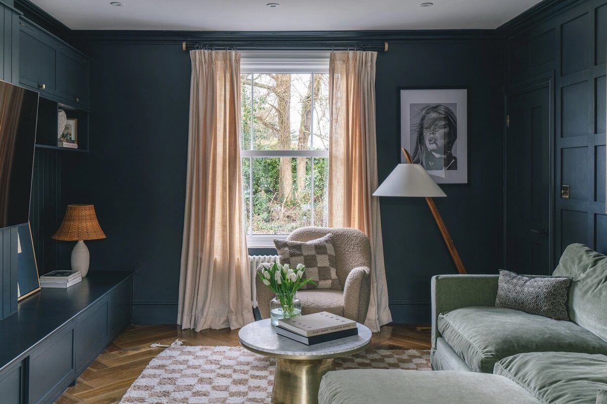 A Victorian Home with a Modern Black Extension 14 dark-blue-sitting-room-wooden-floor-nordroom