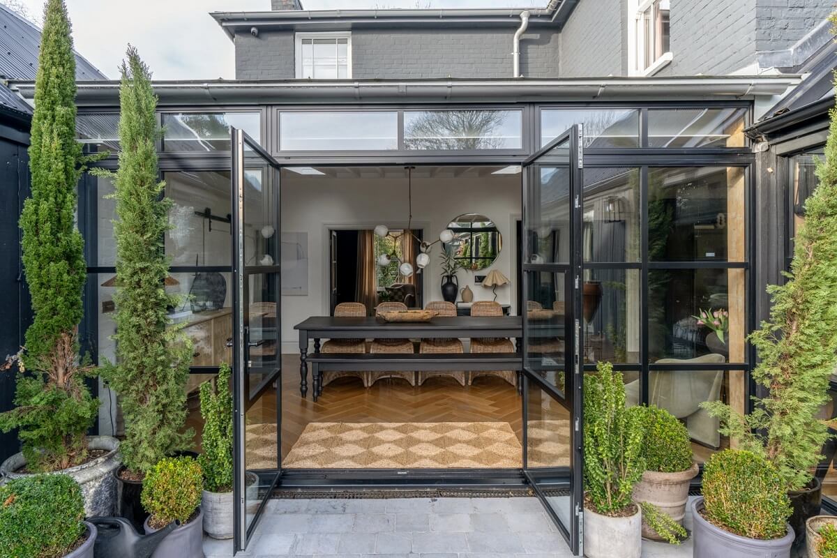 A Victorian Home with a Modern Black Extension 13 double-glazed-doors-dinig-area-nordroom