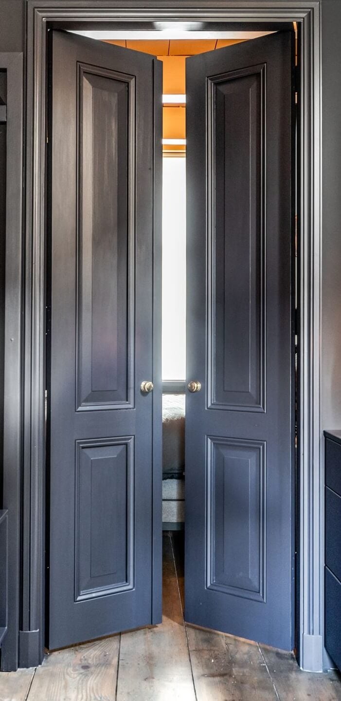 Gray and Earth Tones in a Restored Weavers House in The Netherlands 11 gray-double-doors-townhouse-netherlands-nordroom