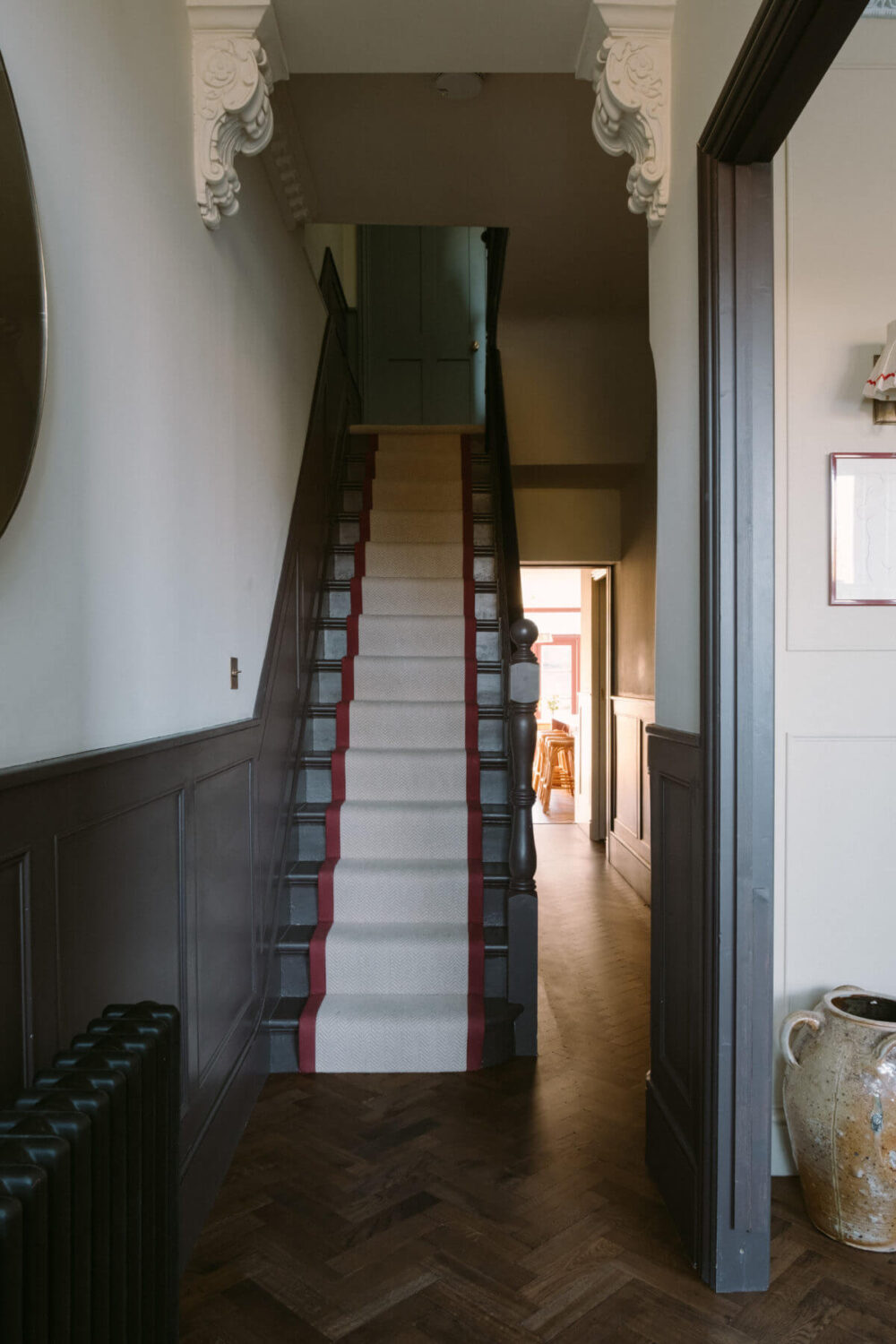 A Deep Red Kitchen in a Victorian Home in London 21 hallway-original-details-victorian-house-london-nordroom