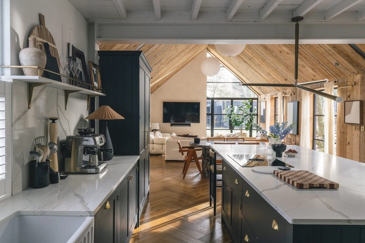 A Victorian Home with a Modern Black Extension 7 shaker-style-kitchen-dark-blue-cabinets-shelf-nordroom