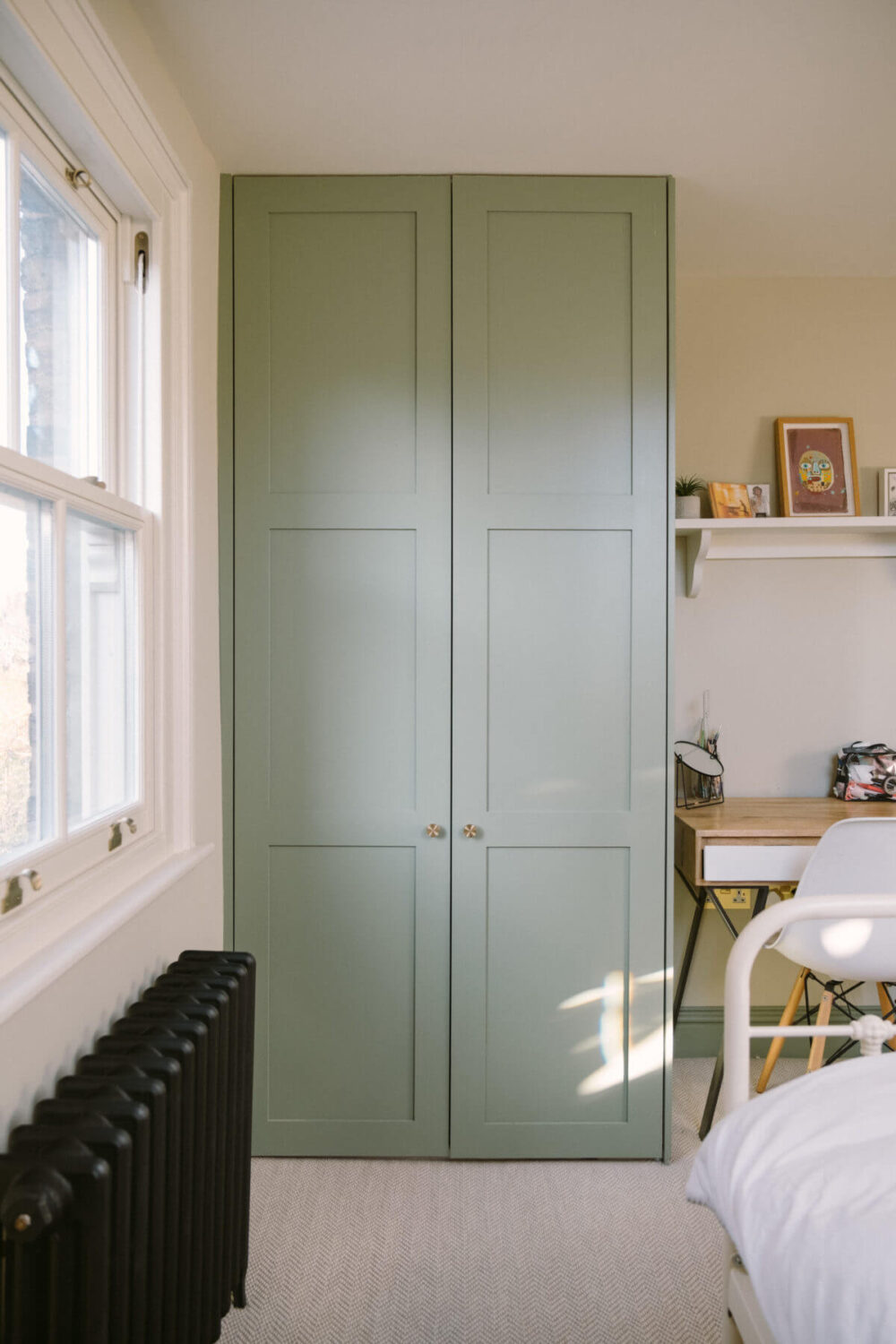 A Deep Red Kitchen in a Victorian Home in London 33 small-kids-bedroom-built-in-wardrobe-pastel-green-desk-nordroom