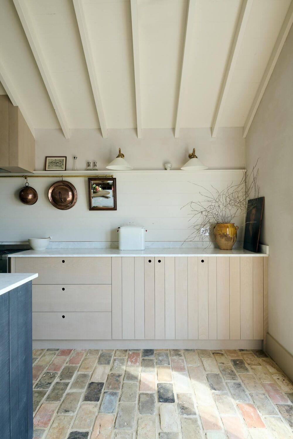 A deVOL Sebastian Cox Kitchen in a 17th Century Barn House 6 the-Sebastian-Cox-Kitchen-deVOL-sloped-ceiling-stone-floor-nordroom
