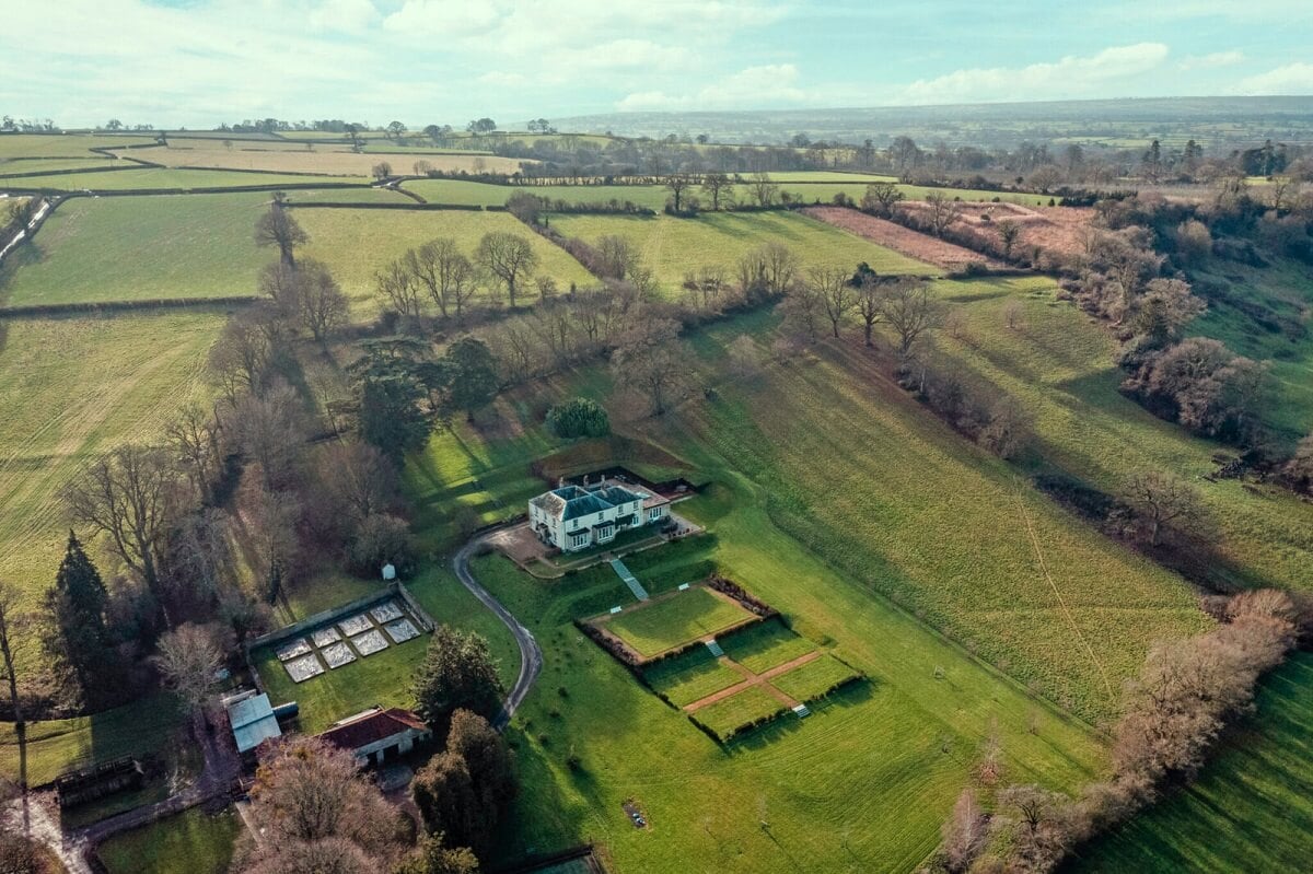 A Peaceful Georgian House in the English Countryside 27 aerial-shot-country-house-england-nordroom