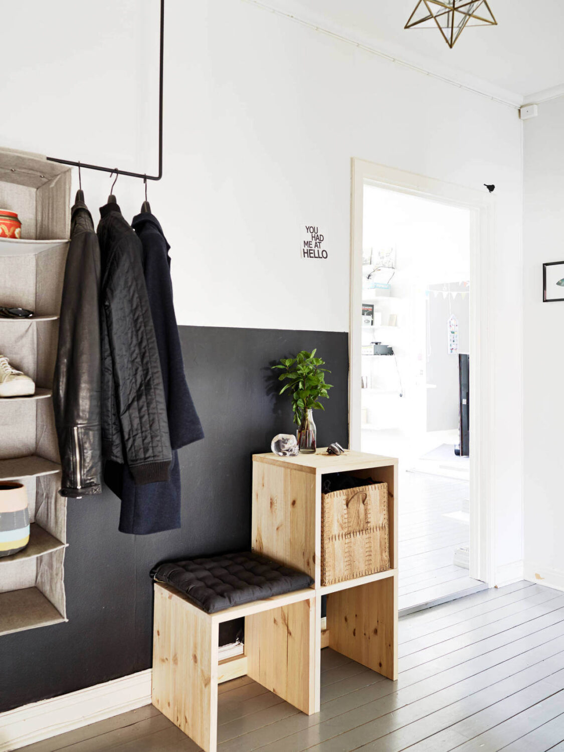 Two-Tone Walls Ideas: Create A Color Blocking Accent Wall 33 hallway-two-tone-wall-paint-ideas-black-white-nordroom