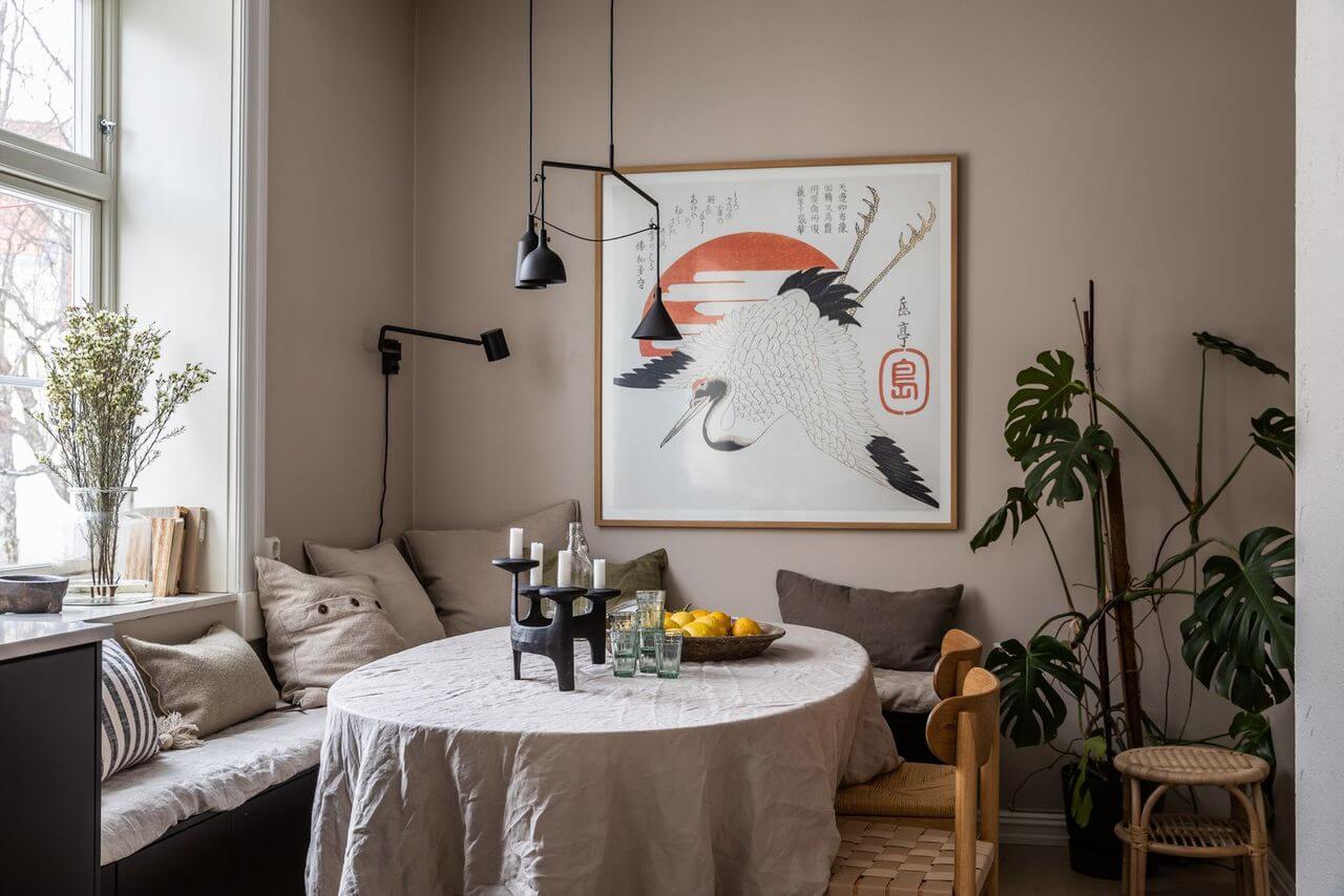 Soft Neutral Colors in a Norwegian Maisonette Home 9 kitchen-dining-nook-built-in-bench-nordroom