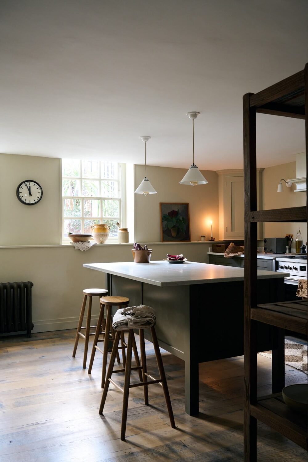 A Shaker-Style Basement Kitchen in a Georgian Townhouse 5 kitchen-island-bar-stools-devol-cabinets-nordroom