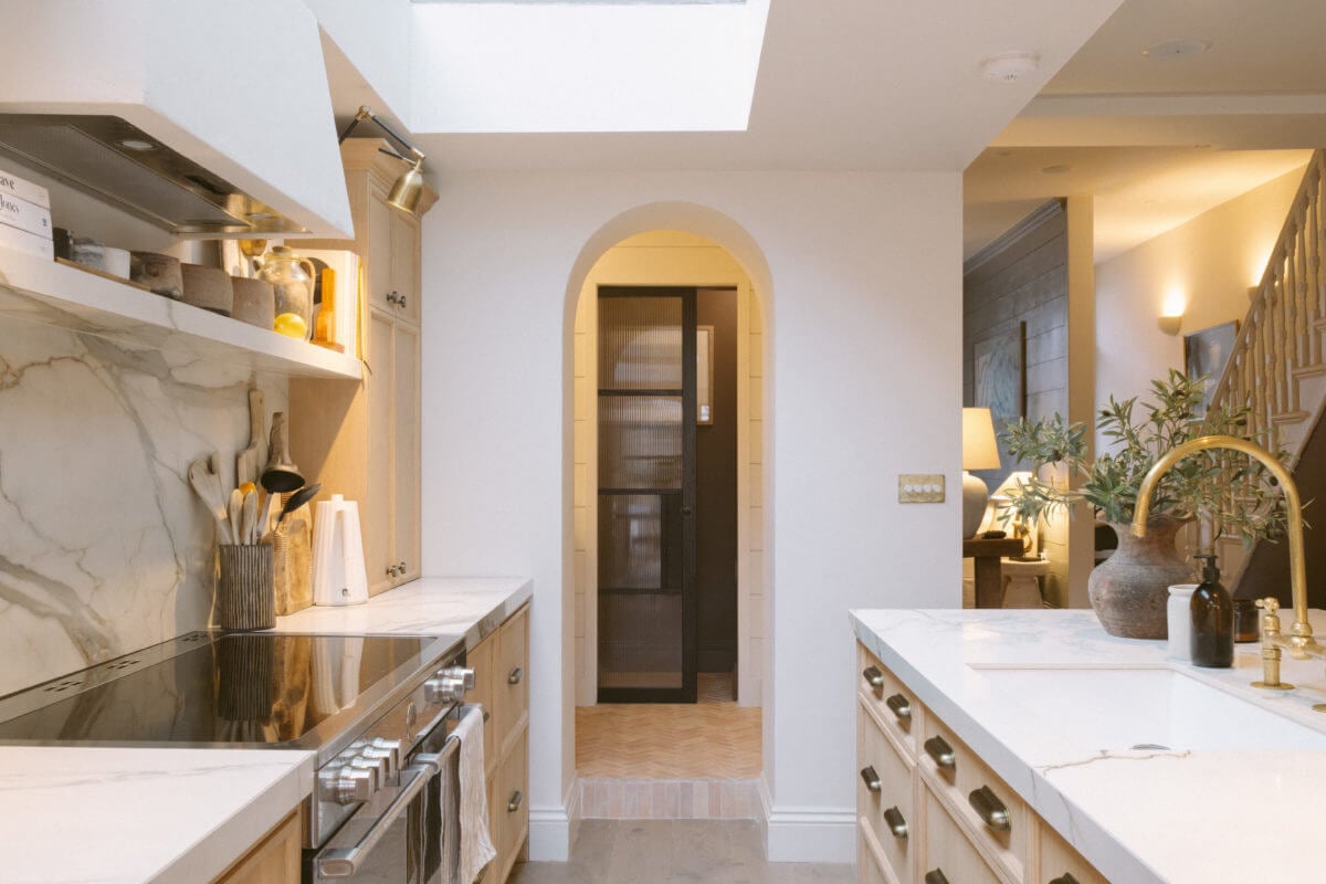 A Serene Renovated Victorian House in London 11 kitchen-oak-cabinets-island-skylight-nordroom
