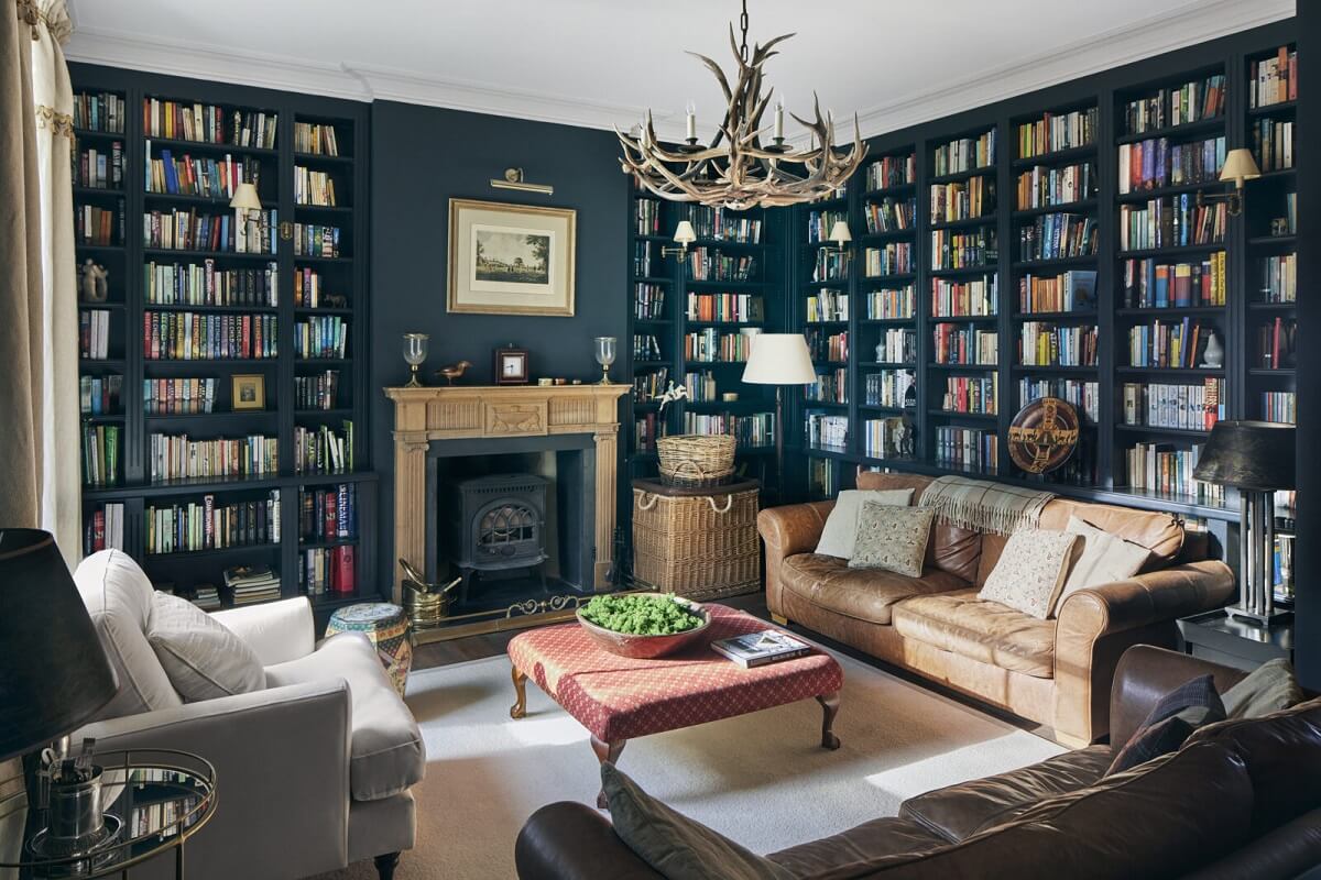 36 Home Library Ideas That Are A Book-Lover's Dream 26 library-room-fireplace-english-country-house-nordroom