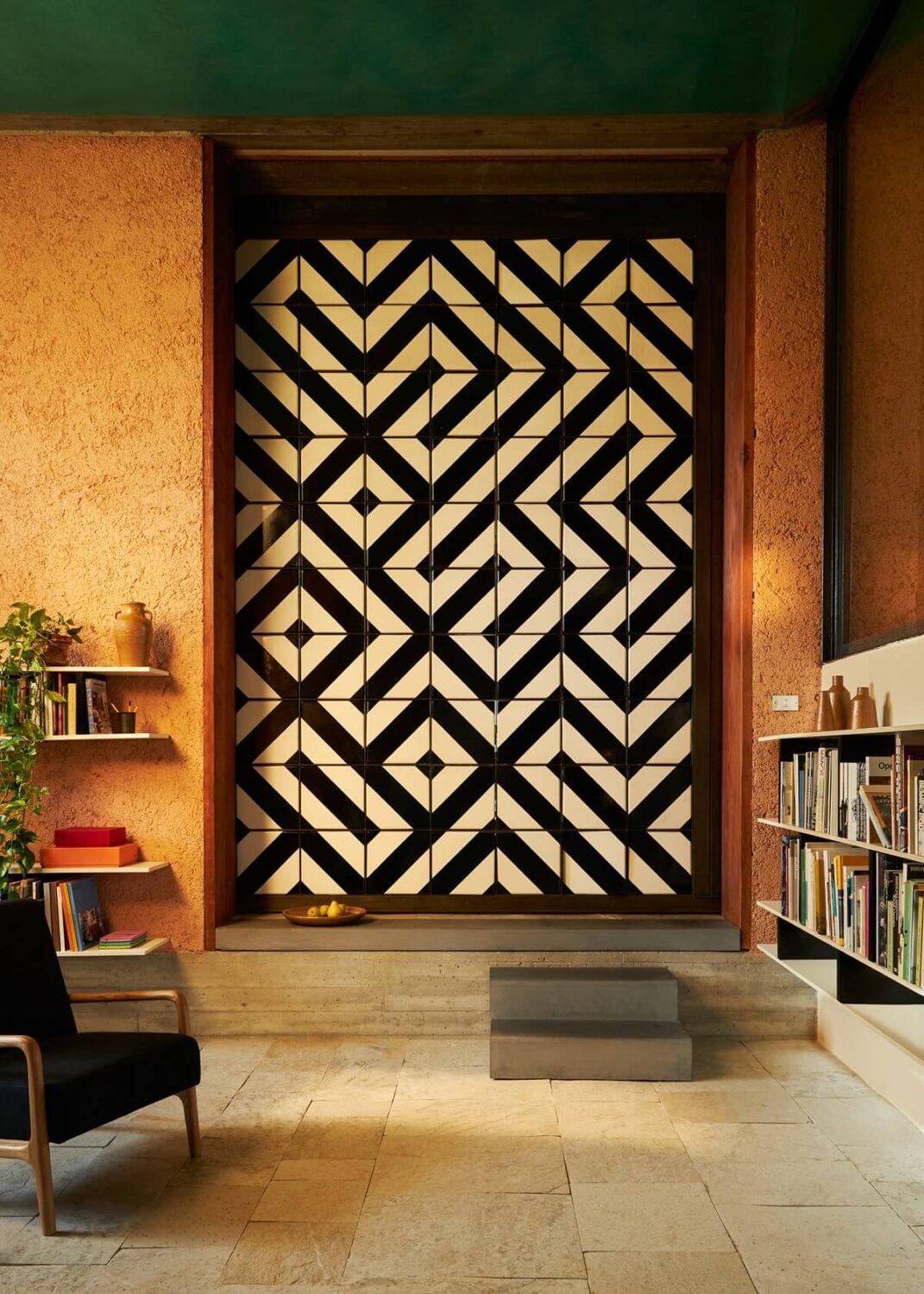 Zara Home Spring/Summer Collection: Chromatic Poetry 1 living-room-geometric-wall-tiles-bookshelves-zara-home-spring-summer-collection-nordroom