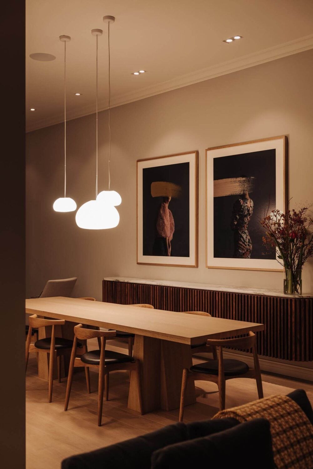 A Luxurious Canal Home in Amsterdam 8 modern-dining-table-large-art-nordroom