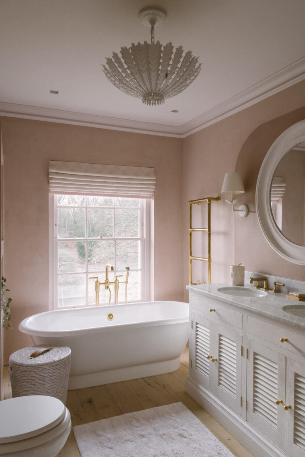 89 Pink Bathroom Ideas: From Hot Pink Walls to Blush Tiles 49 pink-bathroom-freestanding-bath-nordroom