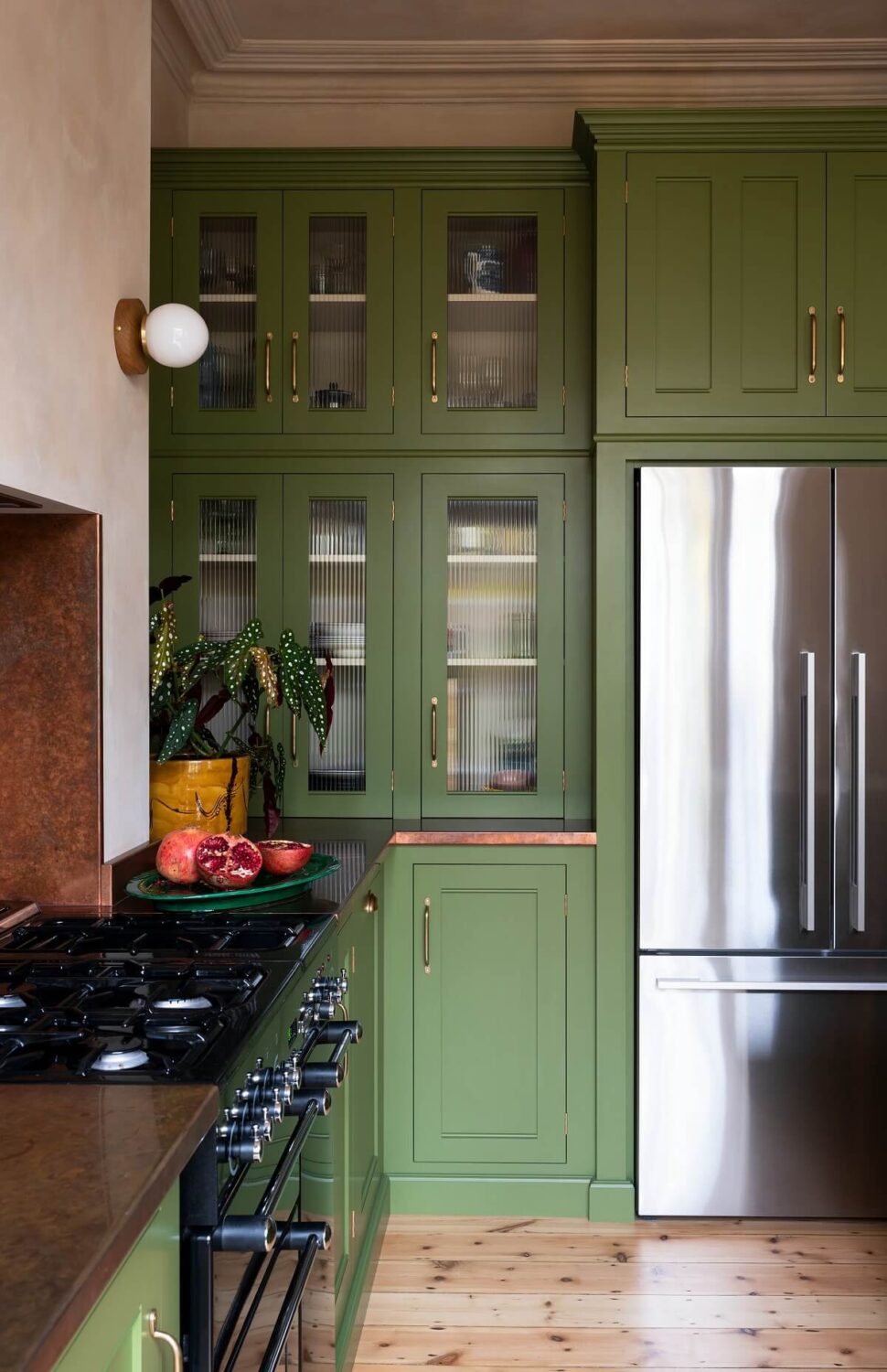 A Green deVOL Kitchen Combined with Plaster Pink Walls 5 glass-and-closed-classic-english-kitchen-cabinets-nordroom