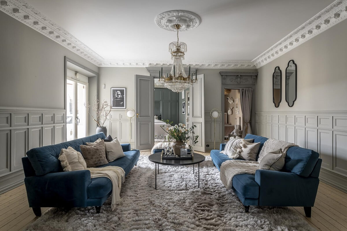 gray-living-room-ceiling-ornaments-wood-paneling-nordroom