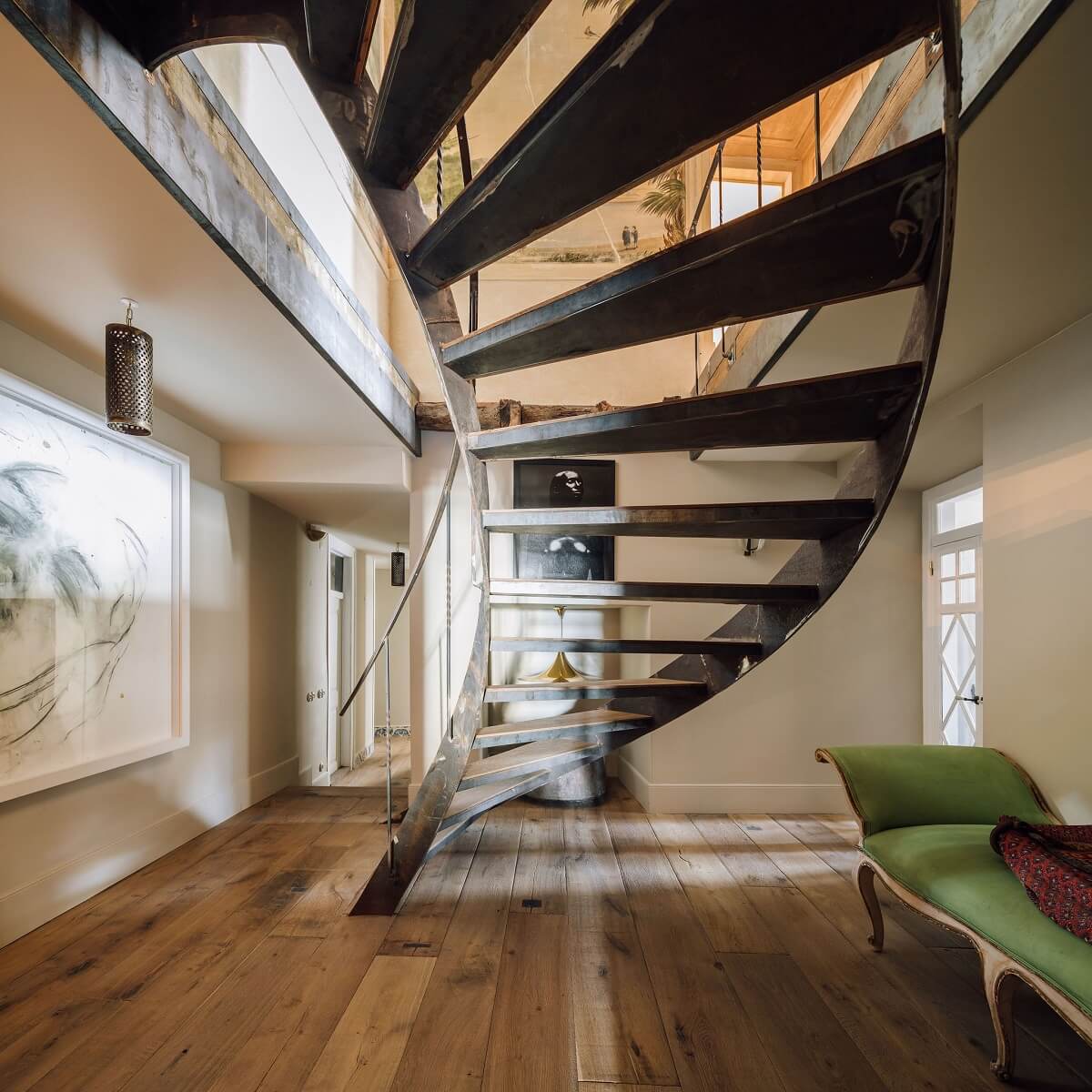 A Lisbon Townhouse with Historic Charm 7 hallway-spiral-staircase-townhouse-lisbon-nordroom