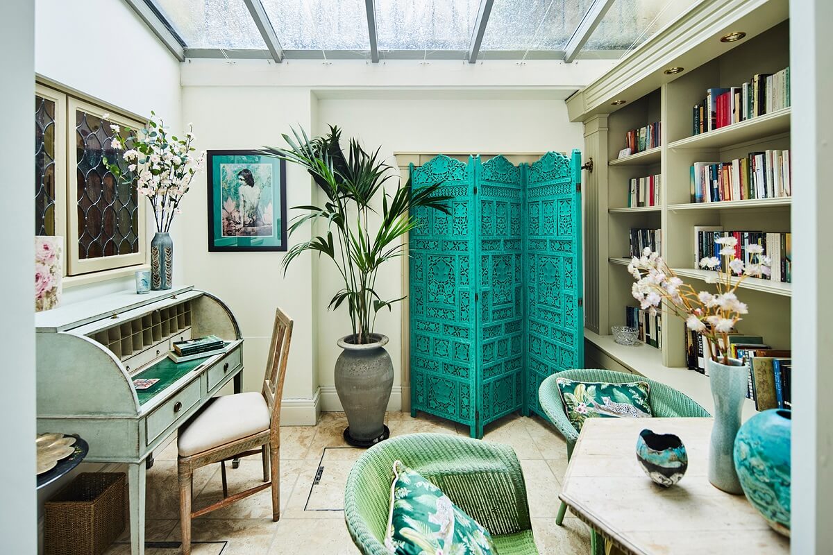 Colorful Rooms and Unique Decor in a Home in Bath 21 home-office-skylights-historic-house-bath-nordroom