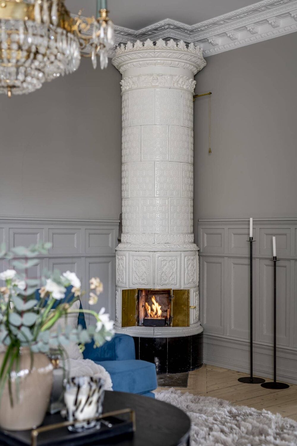 Gray Tones in a Classic Historic Scandinavian Home 3 living-room-swedish-tiled-fireplace-nordroom