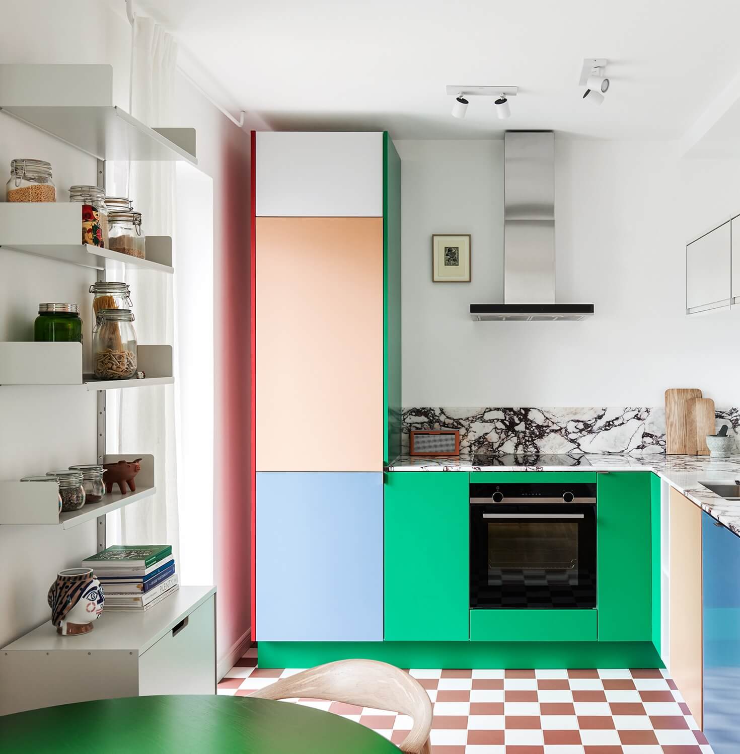 57 Stylish Two-Tone Kitchen Cabinet Ideas 54 multi-colorful-kitchen-cabinets-nordroom