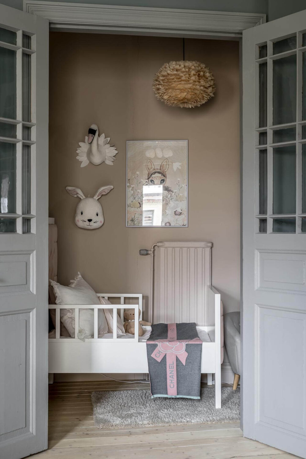 Gray Tones in a Classic Historic Scandinavian Home 10 neutral-nursery-beige-walls-nordroom