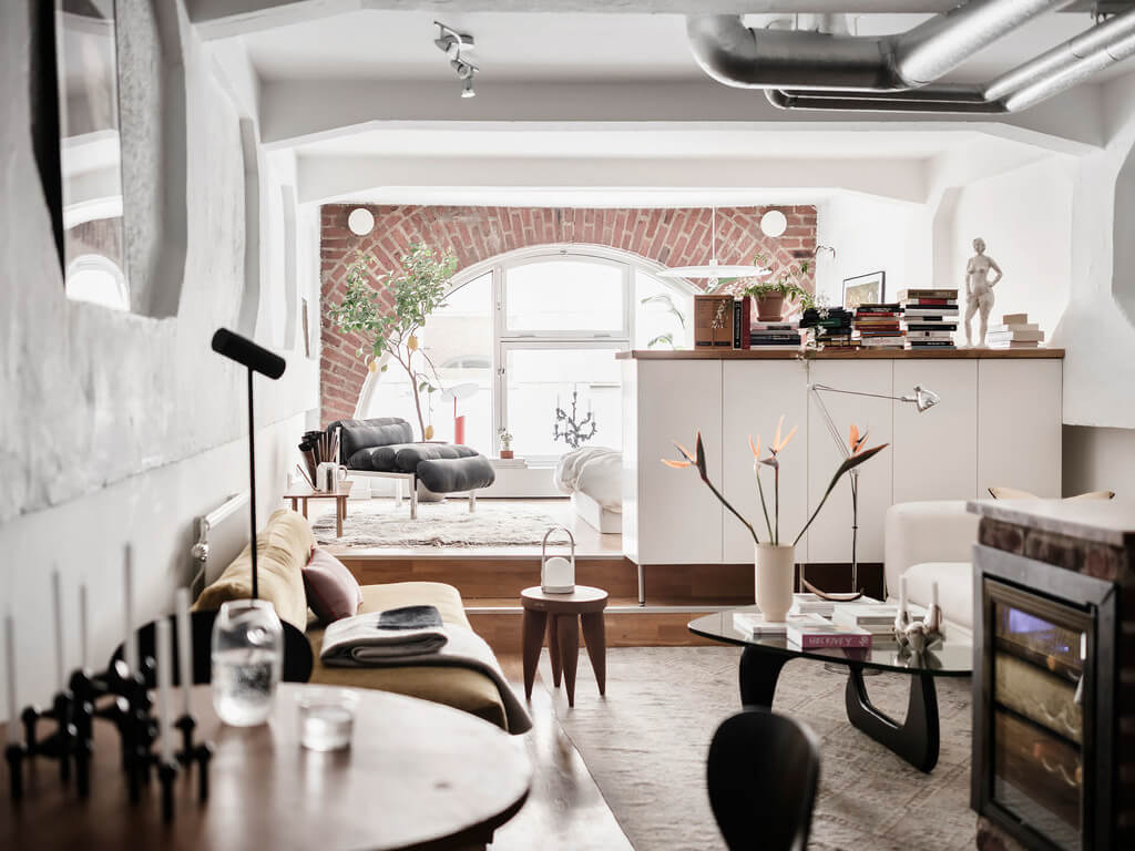 A Scandinavian Loft with Brick Wall and Arched Window 20 nordic-loft-apartment-brick-wall-nordroom