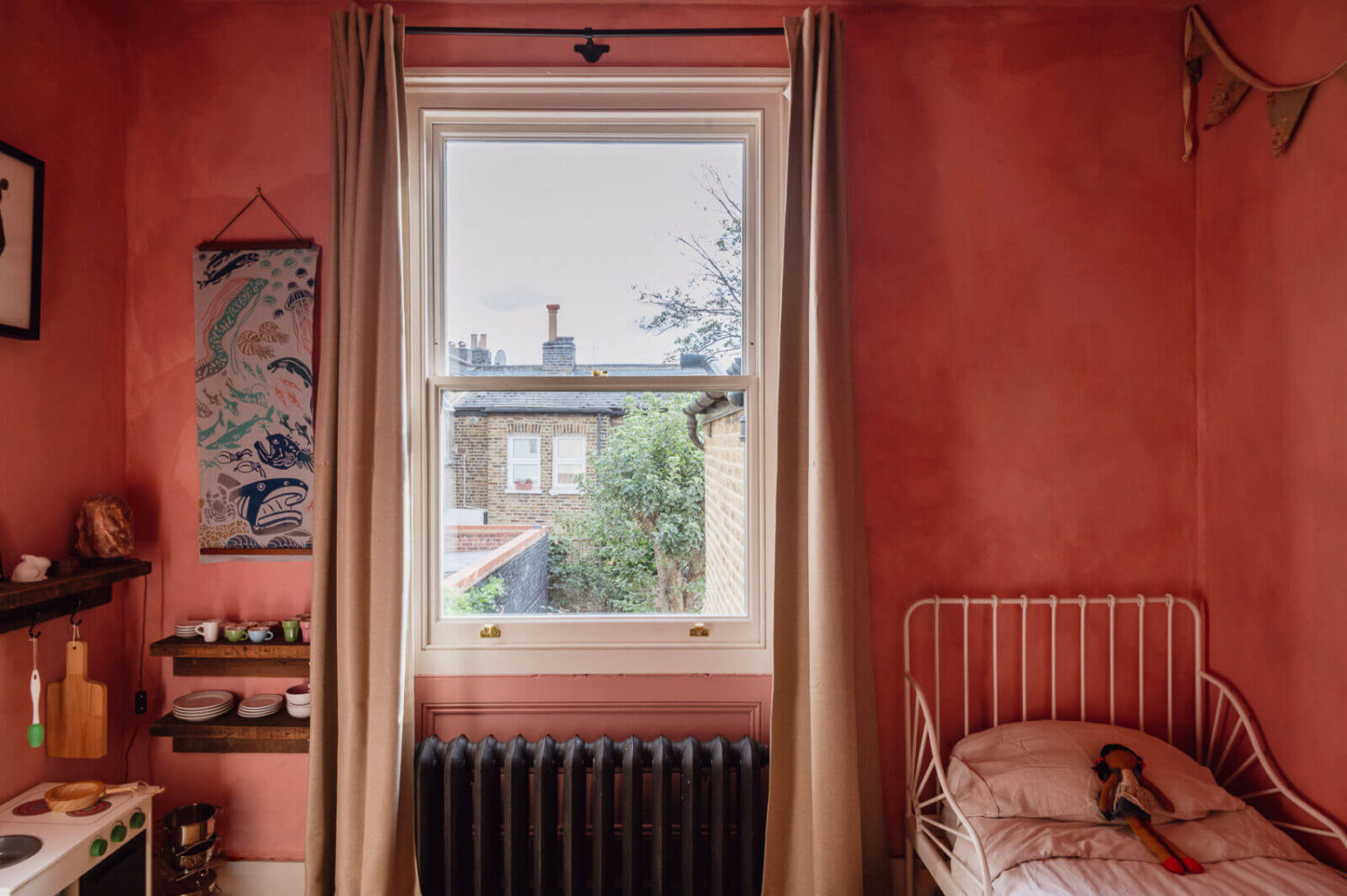 A Victorian Watch Shop is Now a Warm Sustainable Home 16 pink-kids-bedroom-limewash-paint-bauwerk-nordroom