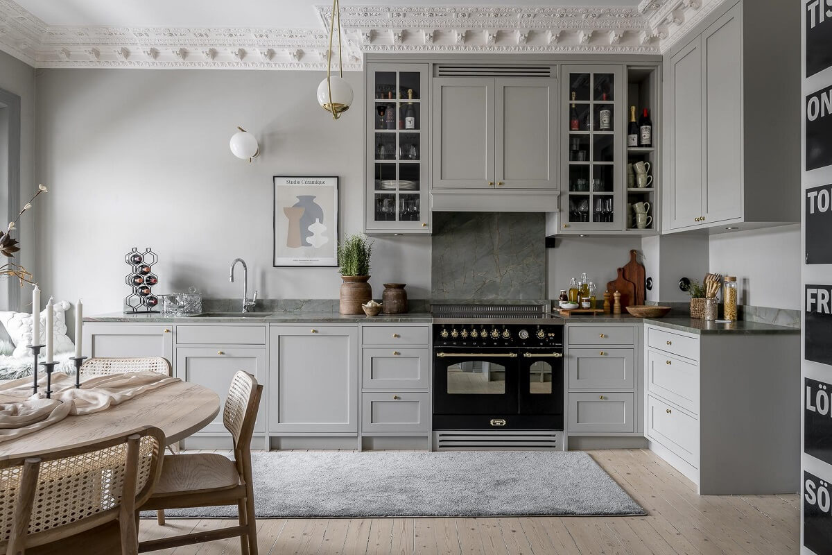 Gray Tones in a Classic Historic Scandinavian Home 15 shaker-style-gray-kitchen-nordiska-kök-nordroom