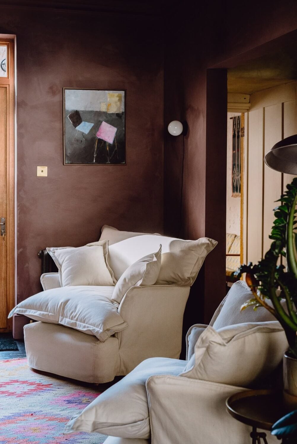 A Victorian Watch Shop is Now a Warm Sustainable Home 6 sitting-room-maker-and-son-chairs-bauwerk-dusty-limewash-paint-walls-nordroom