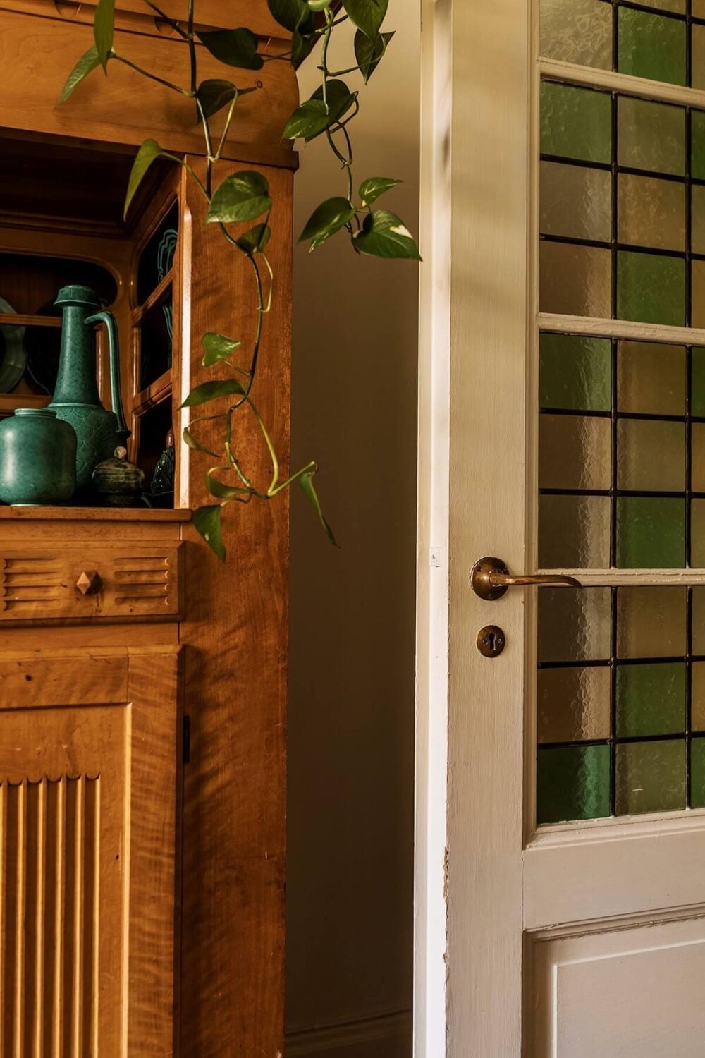 A Vintage Home with a Cozy Reading Room 4 wooden-stained-glass-doors-nordroom