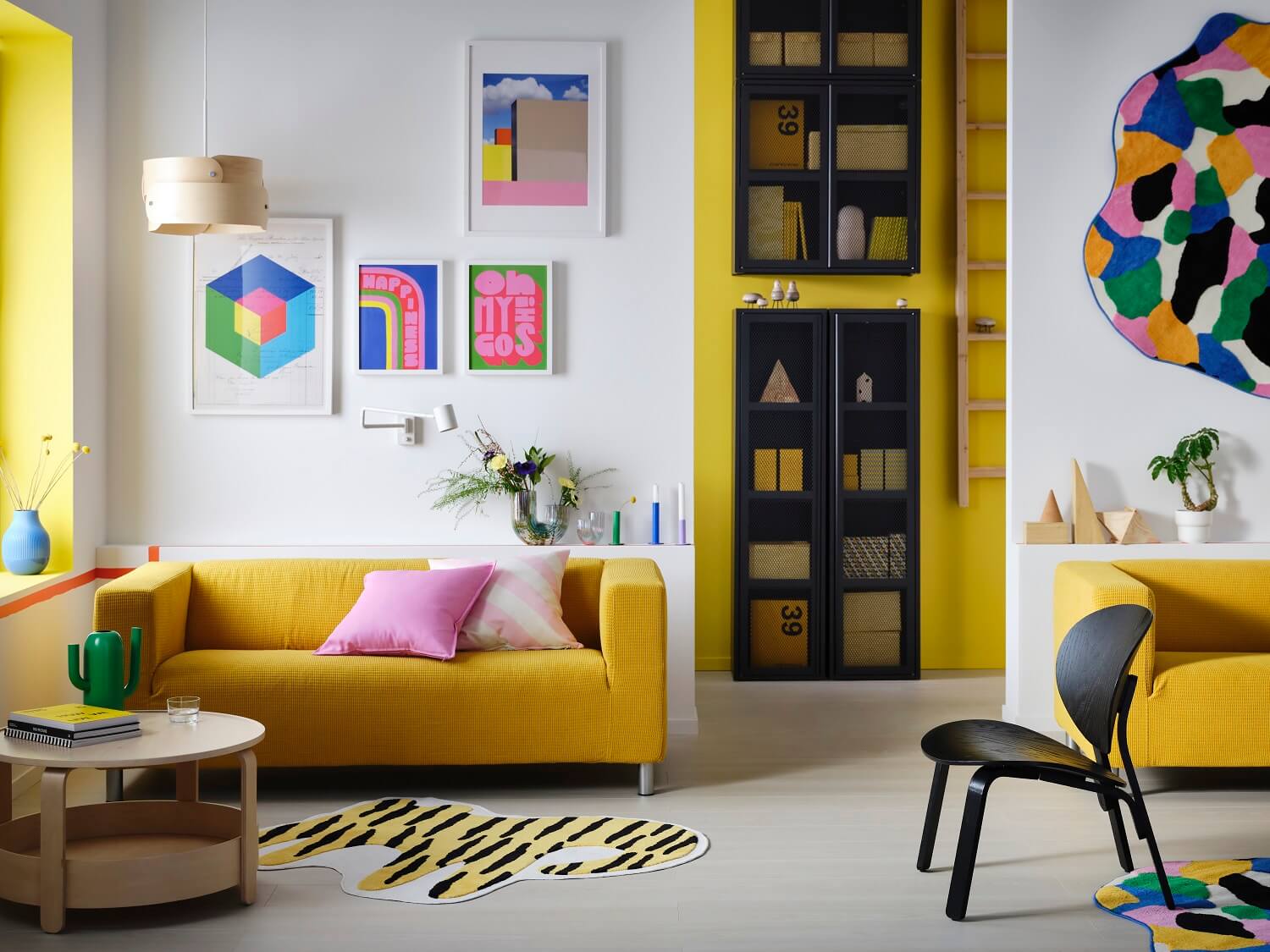 New IKEA Collection July 2023: Bold Colors & Prints 26 IDROTTSHALL-rug-KLIPPAN-sofa-ikea-living-room-nordroom