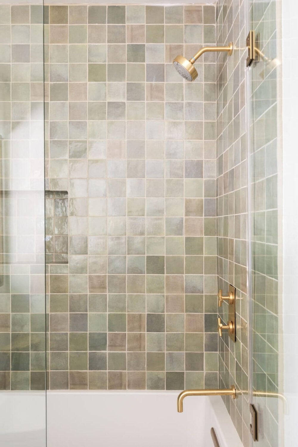 A Beautiful Serene Home in Encino Hills 26 bath-shower-green-tiles-nordroom