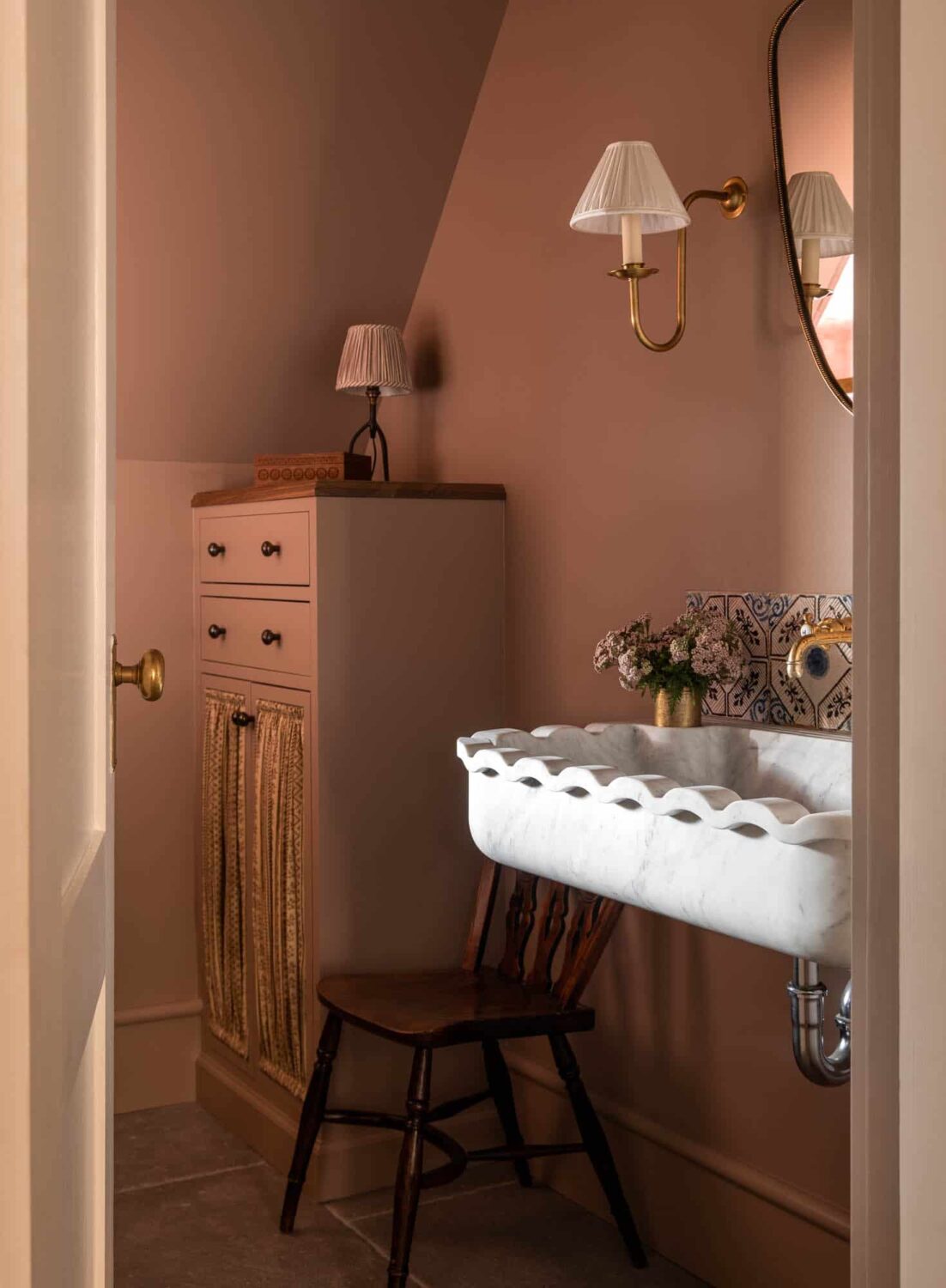 Best of 2023: Bathrooms 2 bathroom-slanted-ceiling-pink-walls-sink-nordroom