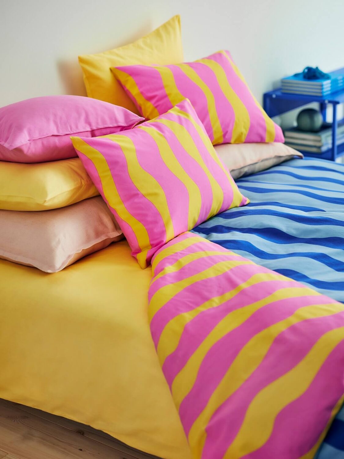 New IKEA Collection July 2023: Bold Colors & Prints 10 bedroom-yellow-pink-blue-colors-SOMMARVICKER-duvet-cover-nordroom