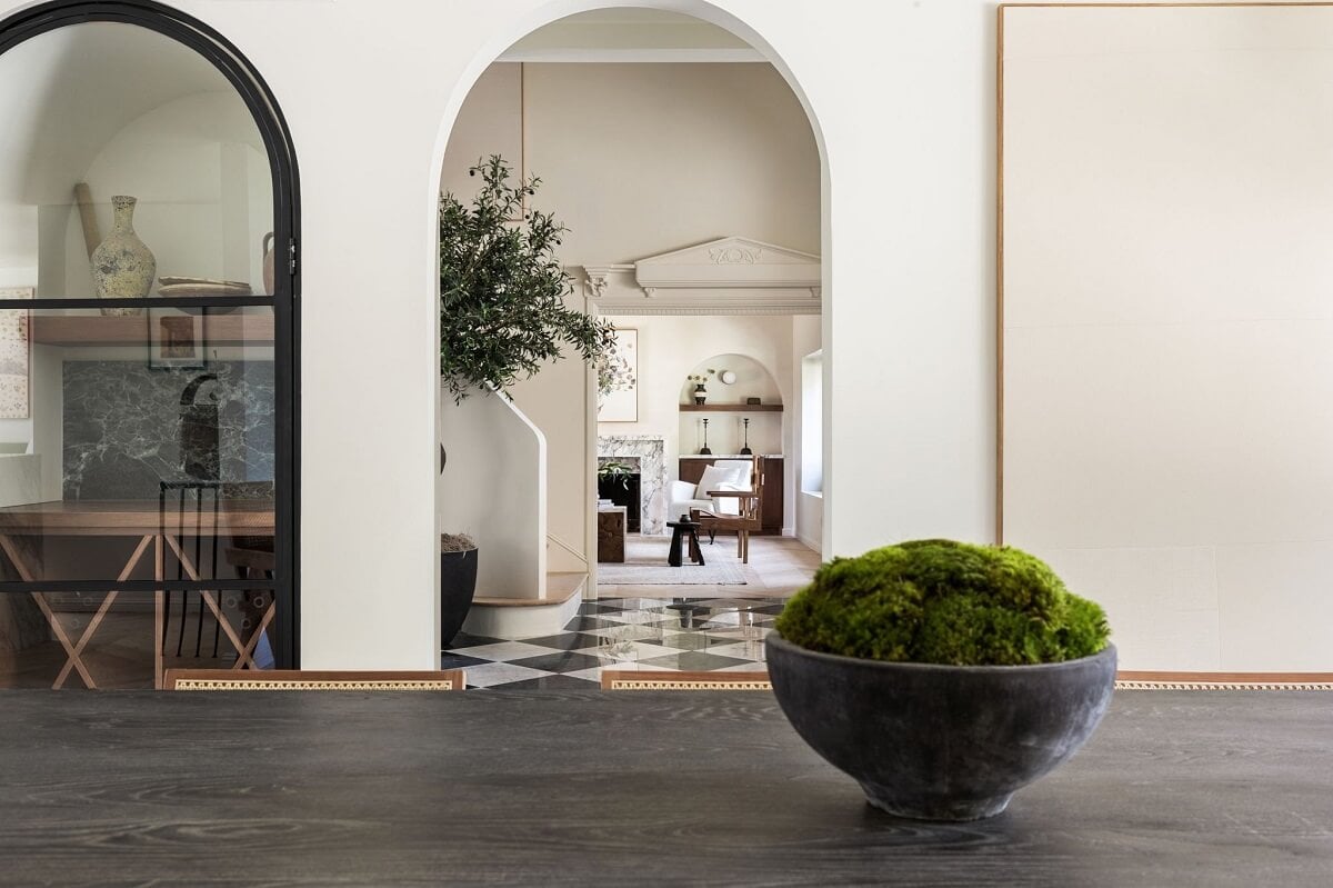 A Beautiful Serene Home in Encino Hills 10 dining-room-arched-doorway-hallway-nordroom