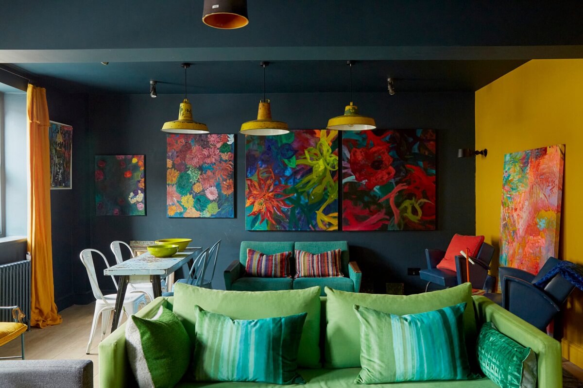 Jewel-Toned Hues in a Vibrant Eclectic Mews House 5 eclectic-colorful-living-room-mews-house-nordroom