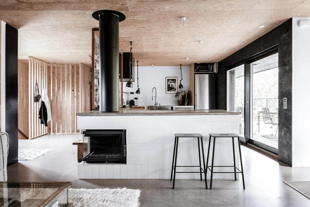 A Renovated Sustainable Home in Sweden 3 open-plan-living-space-kitchen-breakfast-bar-nordroom
